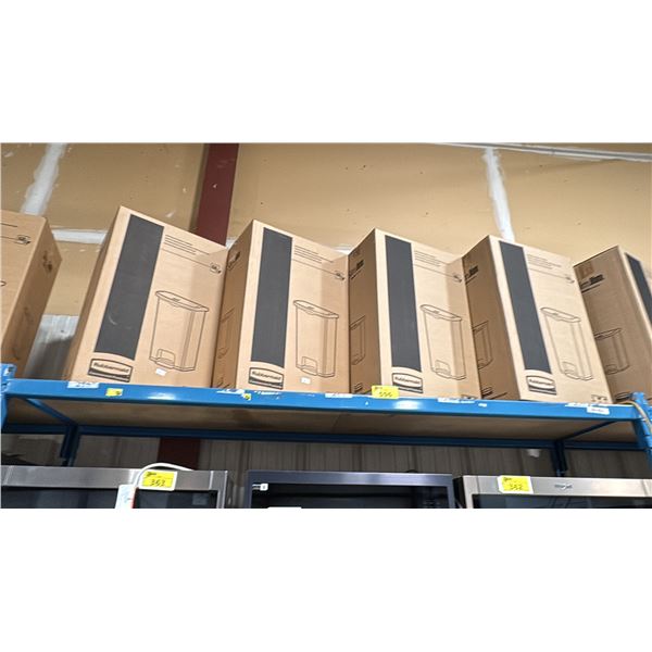 4 RUBBERMAID COMMERCIAL SLIMJIM 68L STEP-ON WASTE RECEPTACLES *IN BOX*