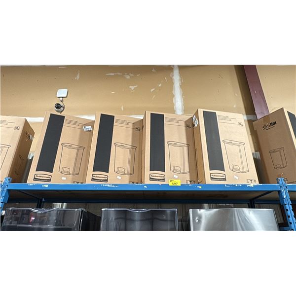 4 RUBBERMAID COMMERCIAL SLIMJIM 68L STEP-ON WASTE RECEPTACLES *IN BOX*