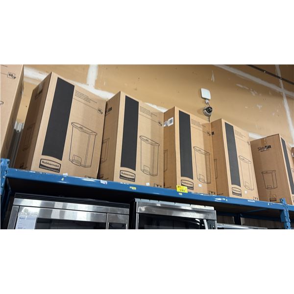 4 RUBBERMAID COMMERCIAL SLIMJIM 68L STEP-ON WASTE RECEPTACLES *IN BOX*