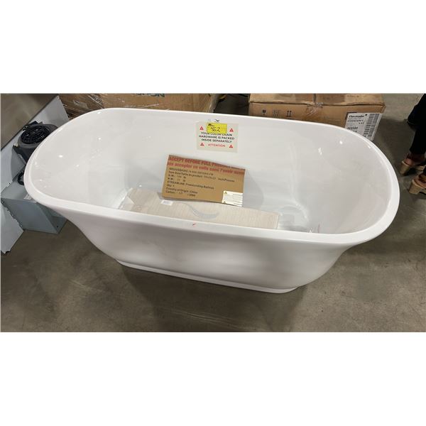 STREAMLINE MODEL N-660-59FSWH-FM WHITE FREE STANDING ANTIQUE STYLE BATHTUB