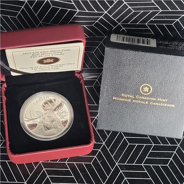 2012 RCM Bull Moose $20 Fine Silver Coin No GST