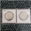 Image 1 : 2 Canadian Silver 50 Cent Pieces 1966