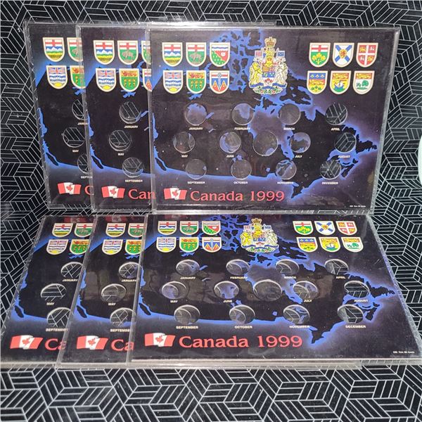 Lot of 6 1999 Provincial Cardboard Quarter Holders