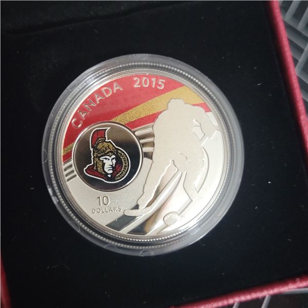 2015 RCM $10 Ottawa Senators Fine Silver Coin ONLY 5,000 Minted No GST