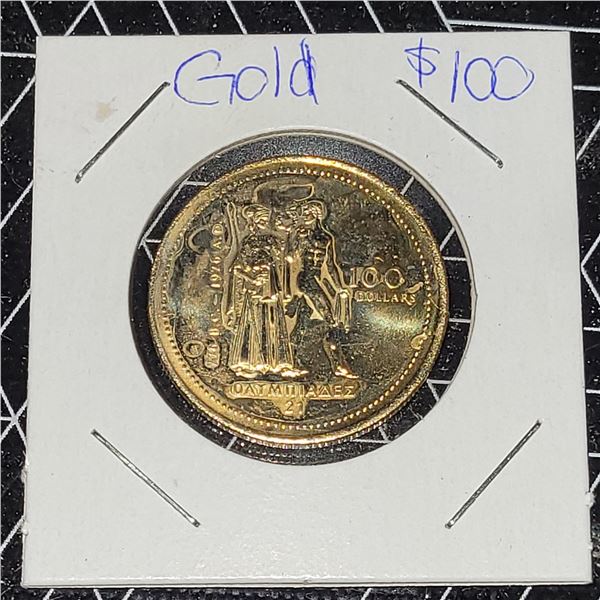 1976 Canadian $100 Olympic Gold Coin 13.33g 0.583 Gold