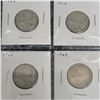 Image 1 : 4 Canadian Silver Quarters 1964