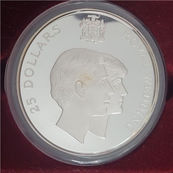1981 $25 Sterling Silver Jamaica Coin 136g  0.925 Silver