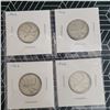 Image 1 : 4 Canadian Silver Quarters 1966