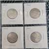 Image 1 : 4 Canadian Silver Quarters 1964