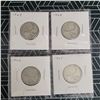 Image 1 : 4 Canadian Silver Quarters 1964