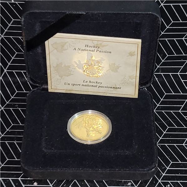 1991 Canada Hockey A National Passion Gold Coin 15.552g 0.9167 Gold 1.8g 0.999 Silver