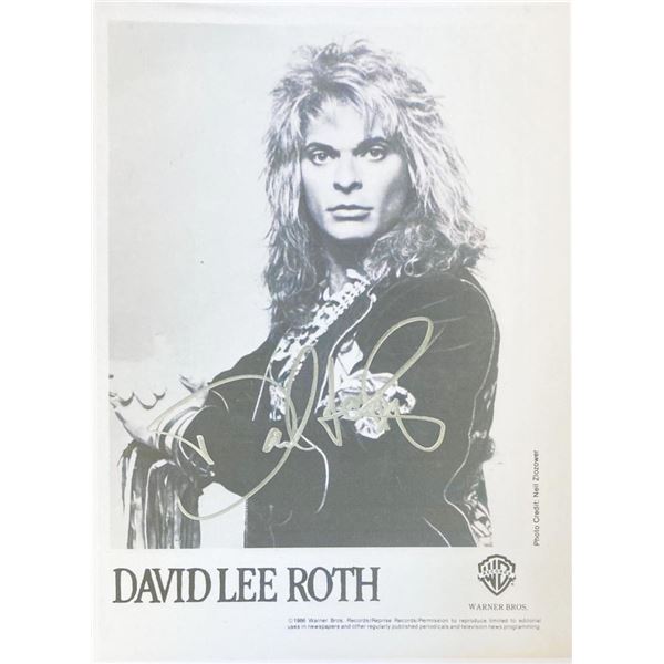 David Lee Roth facsimile signed  photo