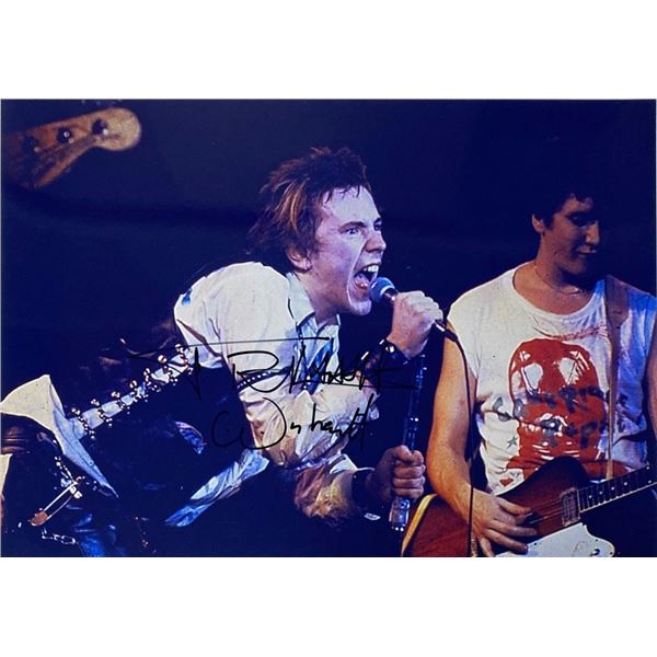 Sex Pistols Johnny Rotten facsimile signed  photo
