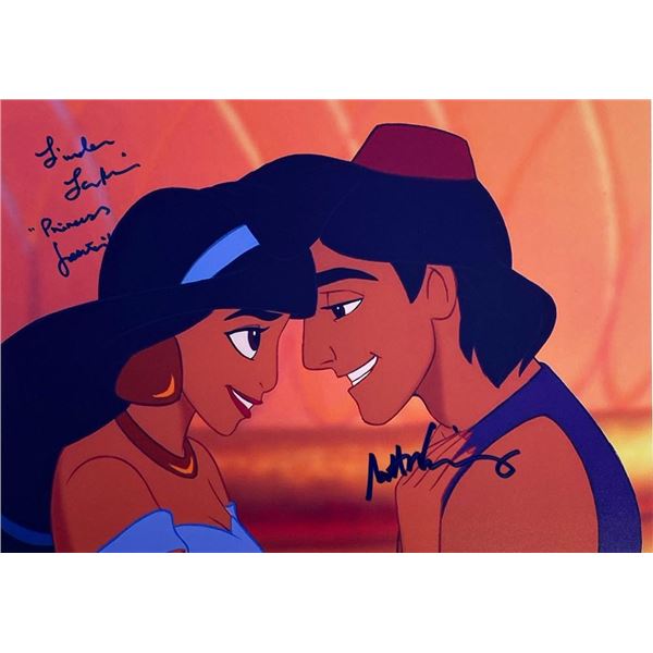 Aladdin Linda Larkin and Scott Weinger facsimile signed  movie photo