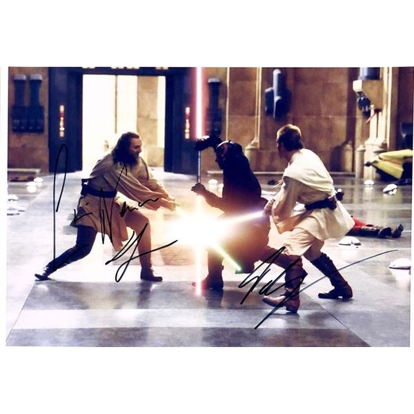 Star Wars: Episode I â€“ The Phantom Menace Ewan McGregor and Liam Neeson facsimil