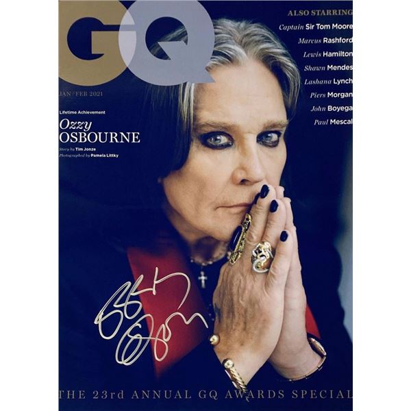Ozzy Osbourne facsimile signed  GQ magazine photo