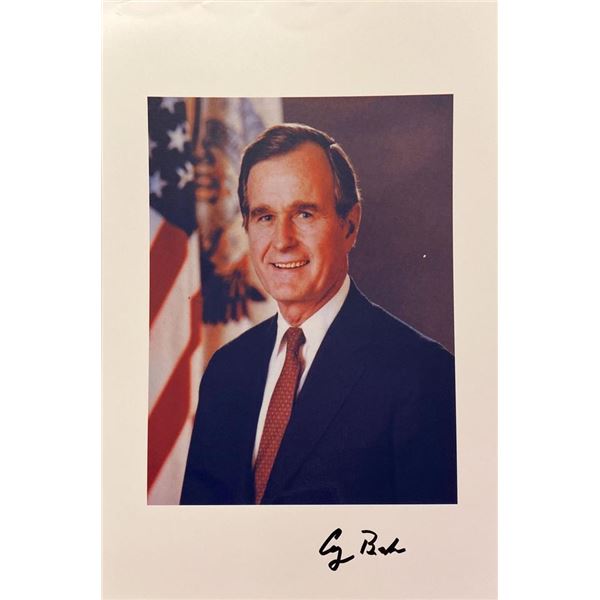 George H. W. Bush facsimile signed photo