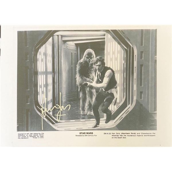 Star Wars 1977 Harrison Ford facsimile signed movie photo