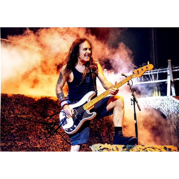 Iron Maiden Steve Harris facsimile signed  photo
