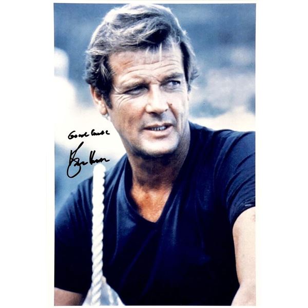 James Bond Roger Moore facsimile signed movie photo