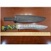 Image 1 : Hand Forged Large Damascus Steel Knife w/ Sheath