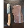 Image 1 : Hand Forged Steel Knife w/ Leather Sheath