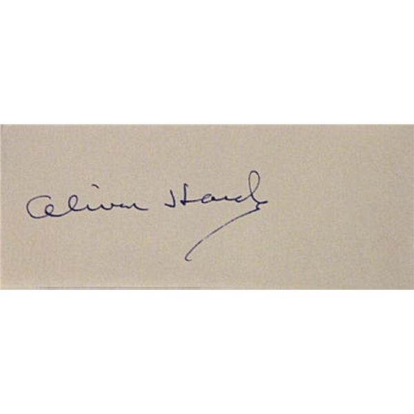 Oliver Hardy signature slip