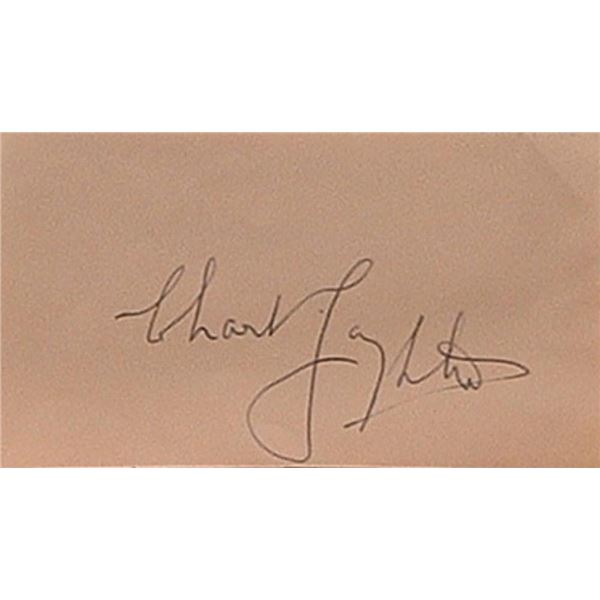 Charles Laughton signature slip