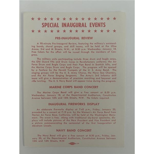 1957 Dwight D. Eisenhower inaugural event schedule