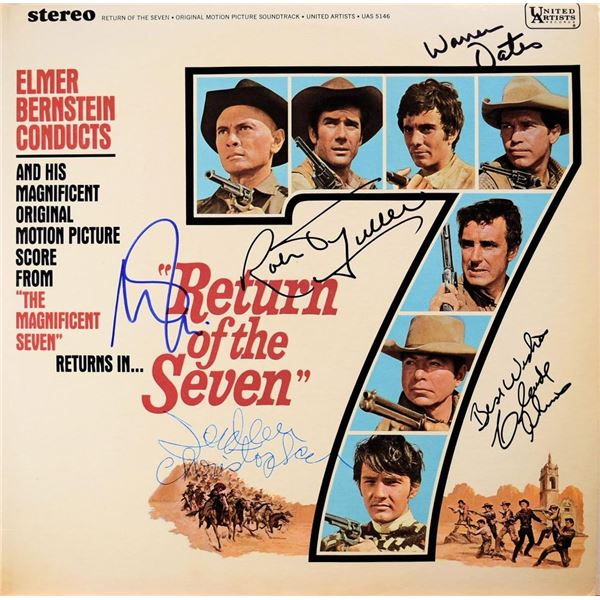Return Of The Seven cast signed soundtrack