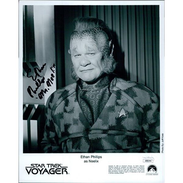 Star Trek Voyager Ethan Phillips signed photo. JSA Authenticated