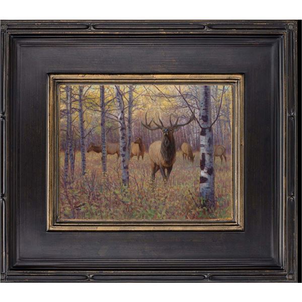 John Banovich Signed Framed Print "Bull In The Aspens"
