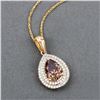 Image 2 : 18KT Yellow Gold 2.01ct Brown Diamond Pendant with Chain