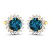 Image 2 : 14KT Yellow Gold 1.6ctw London Blue Topaz and Diamond Earrings