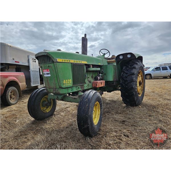 TRACTOR : 1971 John Deere 4020 : Diesel (No Reverse)