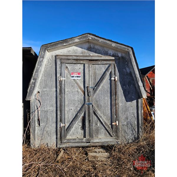 Wood Baby Barn on Skids w/Contents