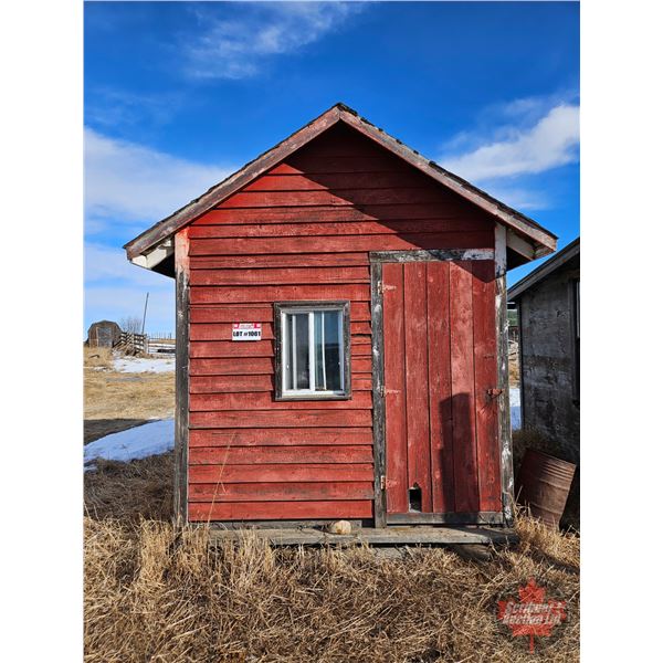 Wood Shed on Skids (Red) (No Contents)