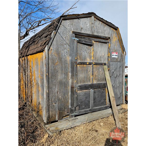 Wood Baby Barn on Skids w/Contents