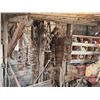 Image 12 : Work Shop Items : Forge Blower & Table; Post Drill; Jack Shaft; Metal Parts & Pieces; Wagon Wheels; 