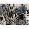 Image 17 : Work Shop Items : Forge Blower & Table; Post Drill; Jack Shaft; Metal Parts & Pieces; Wagon Wheels; 
