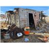 Image 1 : Work Shop Items : Forge Blower & Table; Post Drill; Jack Shaft; Metal Parts & Pieces; Wagon Wheels; 
