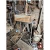 Image 4 : Work Shop Items : Forge Blower & Table; Post Drill; Jack Shaft; Metal Parts & Pieces; Wagon Wheels; 