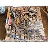 Image 1 : Pallet Lot: Variety Tools (Wrenches, Come-A-Longs (2), Beam Scale, Hydraulic Jack, Boomers, Square, 