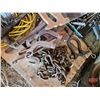 Image 7 : Pallet Lot: Chains & Boomers, Bottle Jack, Battery Charger, Drill Bits, Oxy/Acet Cart with Gauges, A