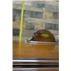 Image 15 : Wooden Desk w/ Drawer, Letter Rack & Cupid Motif 36" x 19" w/ Windsor Bow Back Chair 16" x 14" x 33"