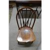 Image 18 : Wooden Desk w/ Drawer, Letter Rack & Cupid Motif 36" x 19" w/ Windsor Bow Back Chair 16" x 14" x 33"