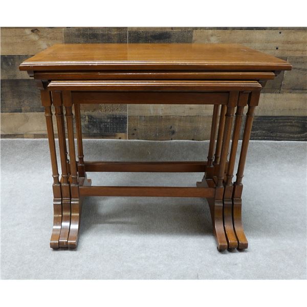 Qty 3 Wooden Nesting Tables 23.5" x 15" x 21"H (largest)