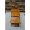 Image 2 : Qty 3 Wooden Nesting Tables 23.5" x 15" x 21"H (largest)