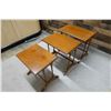 Image 5 : Qty 3 Wooden Nesting Tables 23.5" x 15" x 21"H (largest)