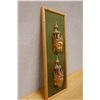 Image 5 : Qty 2 Carved Wooden Bali Dance Masks in Bamboo Motif Frame 24" x 8.5"